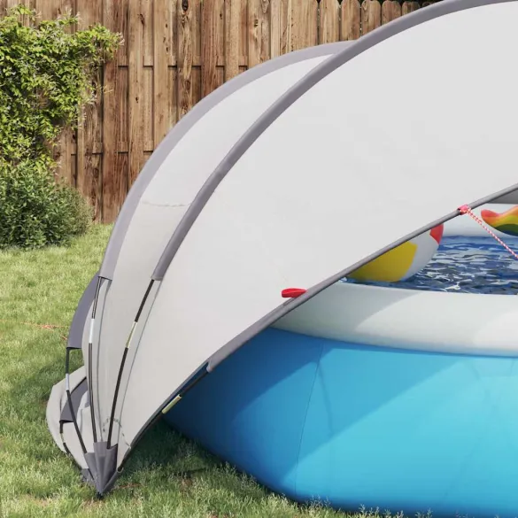 Dom Piscină Manual Gri-Portocaliu | Protecție UV și Apă