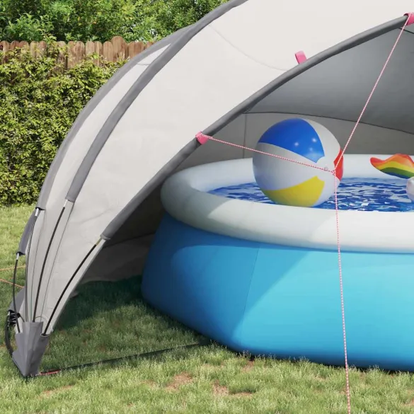 Dom Piscină Manual Gri-Portocaliu 546x516x250 cm