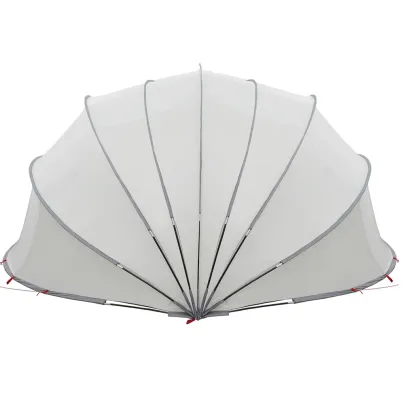 Dom Piscină Manual Gri-Portocaliu 592x590cm | Livrare Gratuită