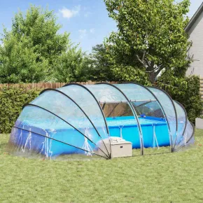 Cort Piscină Transparent PVC | 538x440x204 cm | Livrare Gratuită