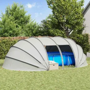 Cort Piscină Gri 640x432x205 cm - Livrare Gratuită
