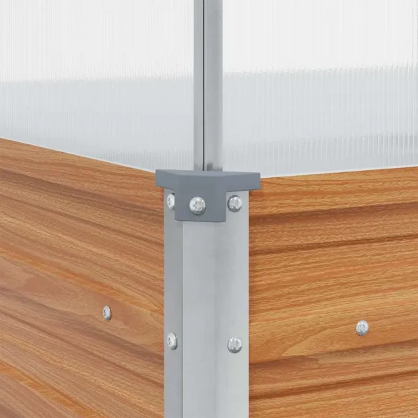 Sera Grădină Maro Deschis 100x100x77 cm - Oțel Galvanizat