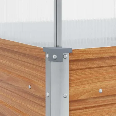 Sera Grădină Maro Deschis 100x100x77 cm - Oțel Galvanizat