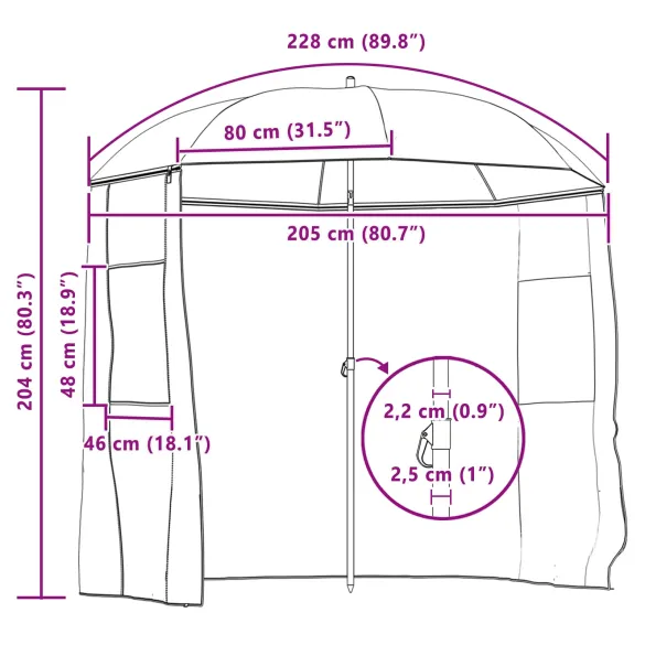 Umbrelă Pescuit Camuflaj Poliester Oxford 240x210cm