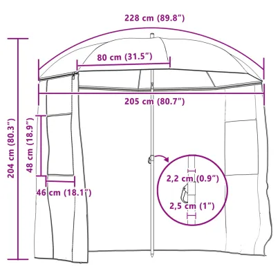 Umbrelă Pescuit Camuflaj Poliester Oxford 240x210cm