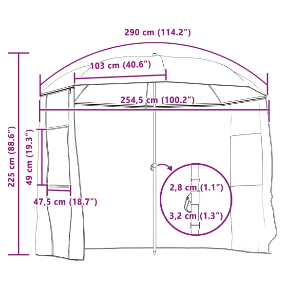 Umbrelă Pescuit Camuflaj 300x240 cm Poliester Oxford