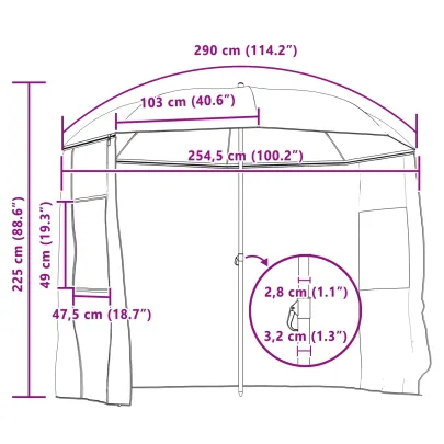 Umbrelă Pescuit Camuflaj 300x240 cm Poliester Oxford
