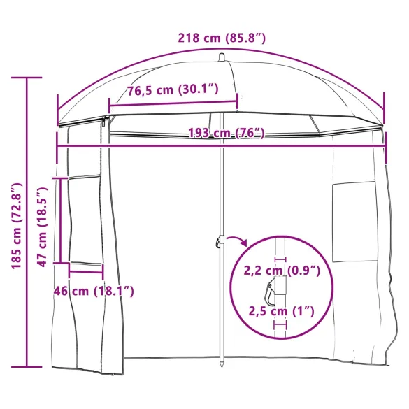 Umbrelă Pescuit Camuflaj 220x193 cm Poliester Oxford