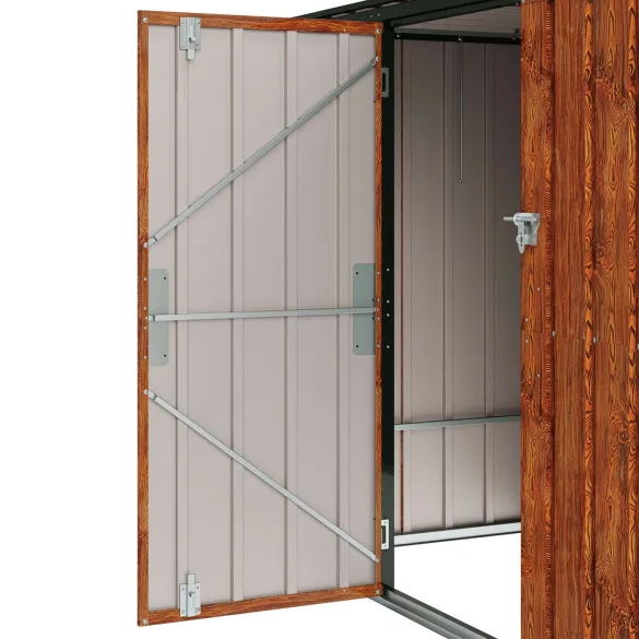 Cutie Depozitare Grădină Oțel Maro, 214x82x132 cm