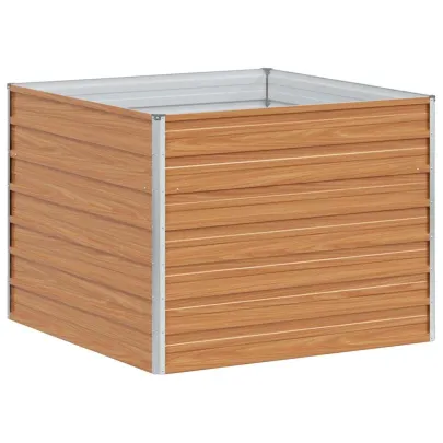 Strat Înălțat Grădină Metal Maro 100x100 cm