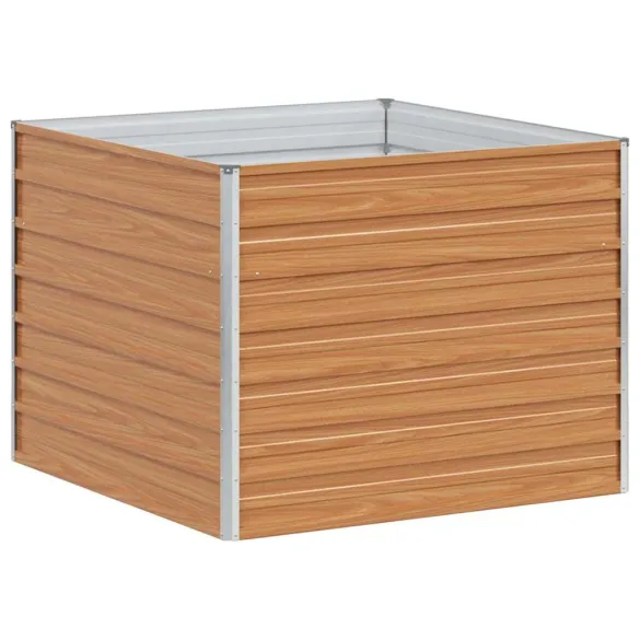 Strat Înălțat Grădină Metal Maro 100x100 cm