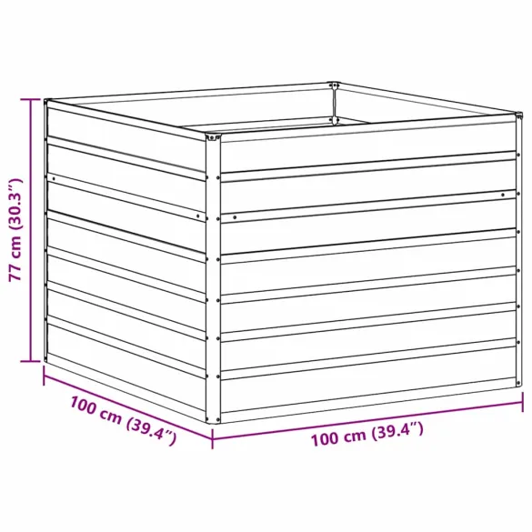 Strat Înălțat Grădină Metal Maro 100x100 cm