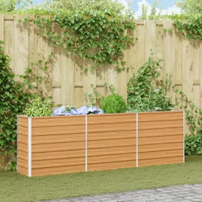 Strat Înălțat Grădină Maro 240x40x77cm - Livrare Gratuită