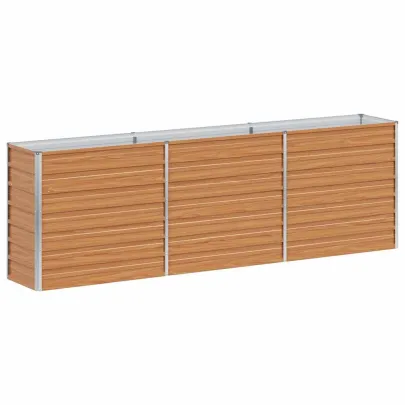 Strat Înălțat Grădină Maro 240x40x77cm - Livrare Gratuită