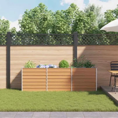 Strat Înălțat Grădină Maro 240x40x77cm - Livrare Gratuită