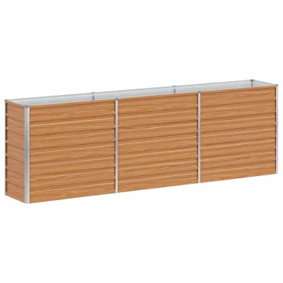 Strat Înălțat Grădină Maro 240x40x77cm - Livrare Gratuită