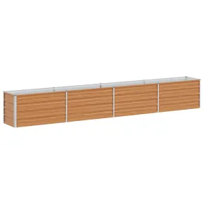 Strat Înălțat Grădină Maro 320x40x45cm - Oțel Galvanizat 2