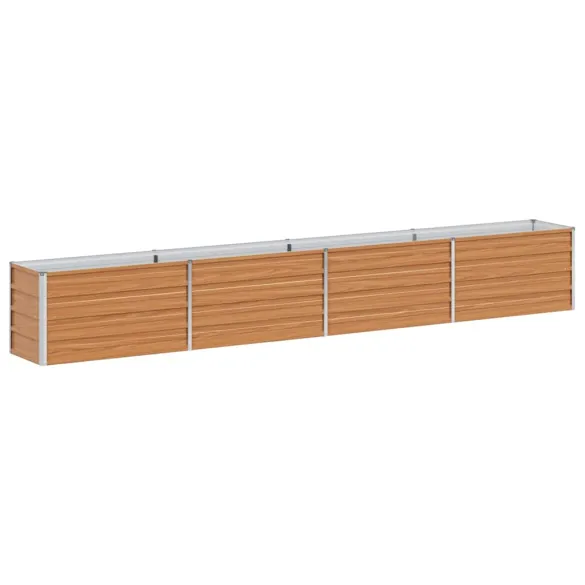 Strat Înălțat Grădină Maro 320x40x45cm - Oțel Galvanizat