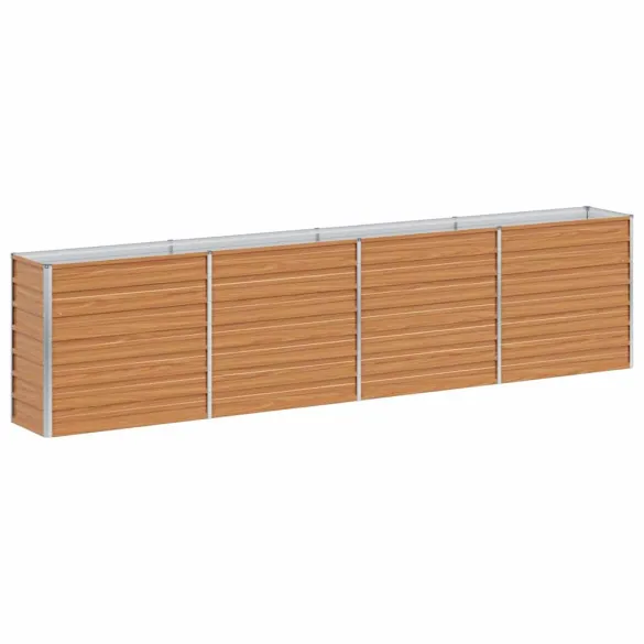 Strat Înălțat Grădină Maro 320x40x77cm - Oțel Galvanizat