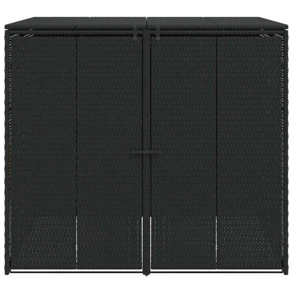 Cutii Gunoi Exterior 2 Buc - Negru, Polietilenă Rezistentă