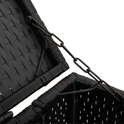 Cutii Gunoi Exterior 2 Buc - Negru, Polietilenă Rezistentă