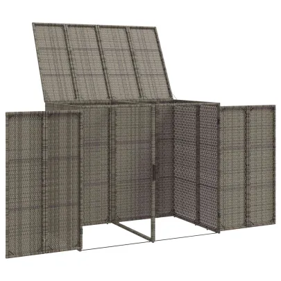 Cutii Gunoi Exterior Gri 2 Bucăți | Polietilenă Rezistentă