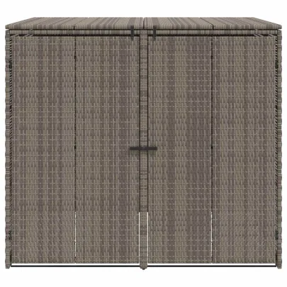 Cutii Gunoi Exterior Gri 2 Bucăți | Polietilenă Rezistentă