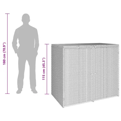 Cutii Gunoi Exterior Gri 2 Bucăți | Polietilenă Rezistentă