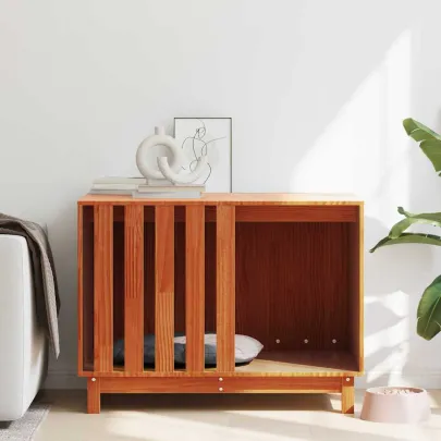 Casă Câini Lemn Masiv cu Depozitare 90x60x67cm