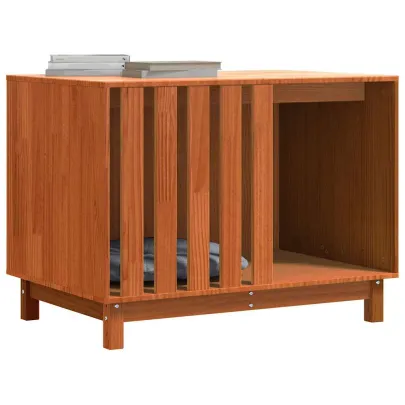 Casă Câini Lemn Masiv cu Depozitare 90x60x67cm