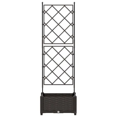 Ghiveci cu Spalier pentru Plante, Maro, 40x40x125.5 cm