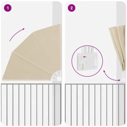 Ecran de Intimitate Balcon Bej 160x160 cm | Livrare Gratuită