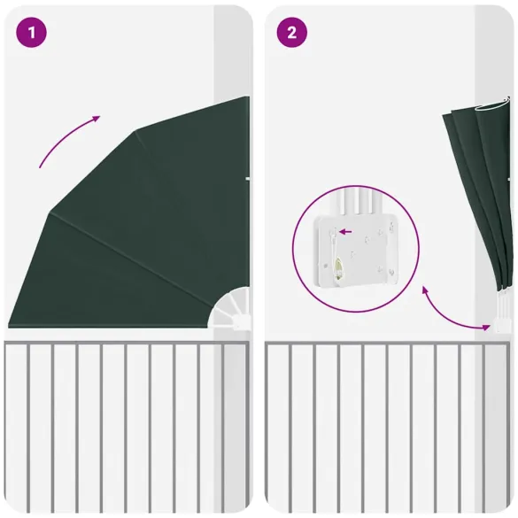 Ecran de Intimitate pentru Balcon Verde | 160x160 cm