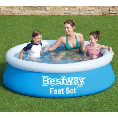 Piscină Gonflabilă Fast Set Albastru 183 cm - Bestway