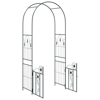 Arc Simplu Grădină Negru | Cadru Metalic Rezistent