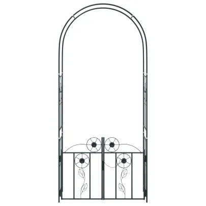 Arc Simplu Grădină Negru | Cadru Metalic Rezistent