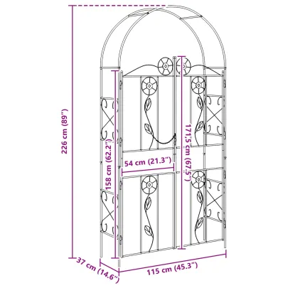 Arc de Grădină Negru din Fier | Decor Exterior Durabil