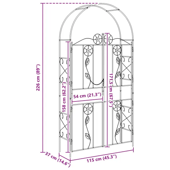 Arc de Grădină Verde Simplu | Fier Durabil | Livrare Gratis