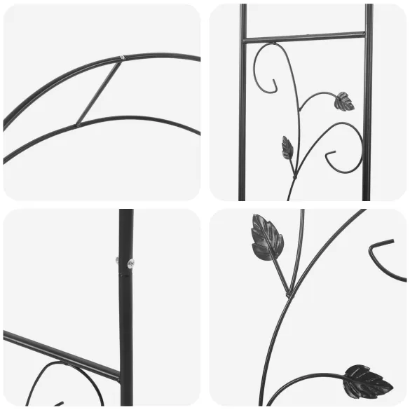 Arc Floral Negru Grădină - Metal Durable, Livrare Gratuită