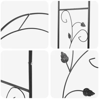 Arc Floral Negru Grădină - Metal Durable, Livrare Gratuită