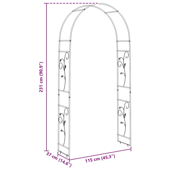 Arc Floral Negru Grădină - Metal Durable, Livrare Gratuită