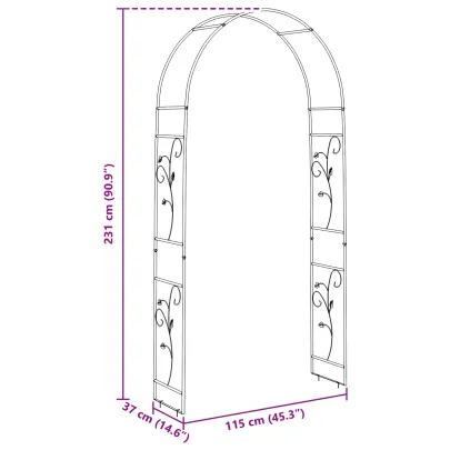 Arc Floral Negru Grădină - Metal Durable, Livrare Gratuită