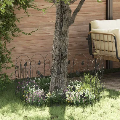 Gard Spalier Negru | Decor Grădină Rustic | Livrare Gratuită