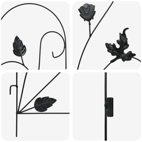 Gard Spalier Negru | Decor Grădină Rustic | Livrare Gratuită