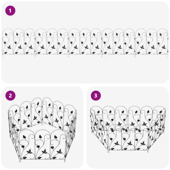 Gard Spalier Negru | Decor Grădină Rustic | Livrare Gratuită