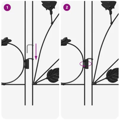 Gard Spalier Negru | Decor Grădină Rustic | Livrare Gratuită