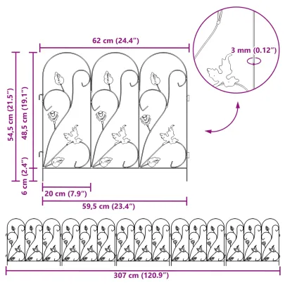 Gard Spalier Negru | Decor Grădină Rustic | Livrare Gratuită