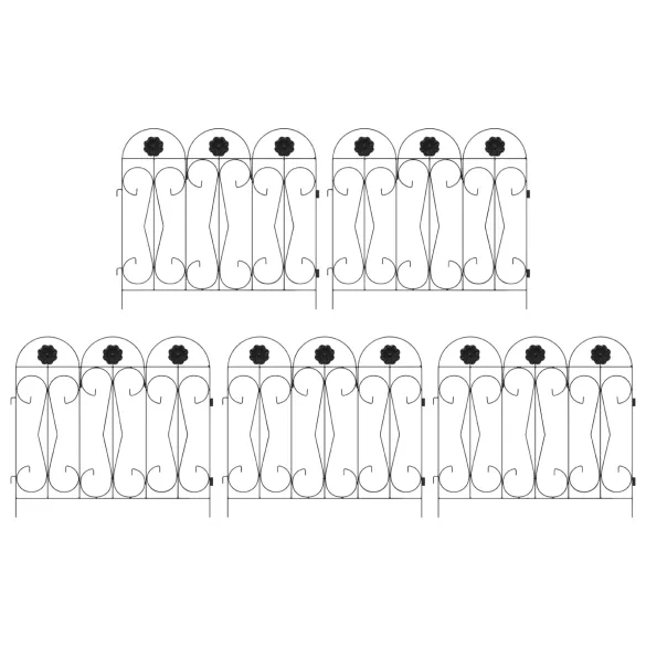 Gard Spalier Negru | Decor Grădină Rustic | Livrare Gratuită