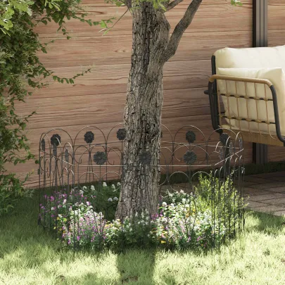 Gard Spalier Negru | Decor Grădină Rustic | Livrare Gratuită