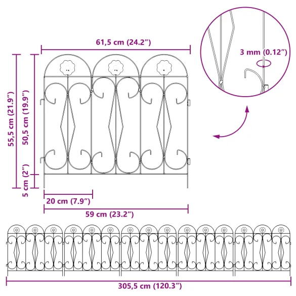 Gard Spalier Negru | Decor Grădină Rustic | Livrare Gratuită